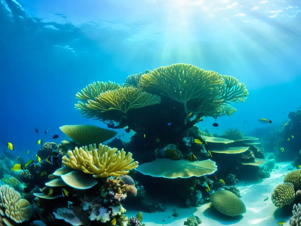 Un vibrante arrecife de coral, hogar de una diversidad de vida marina