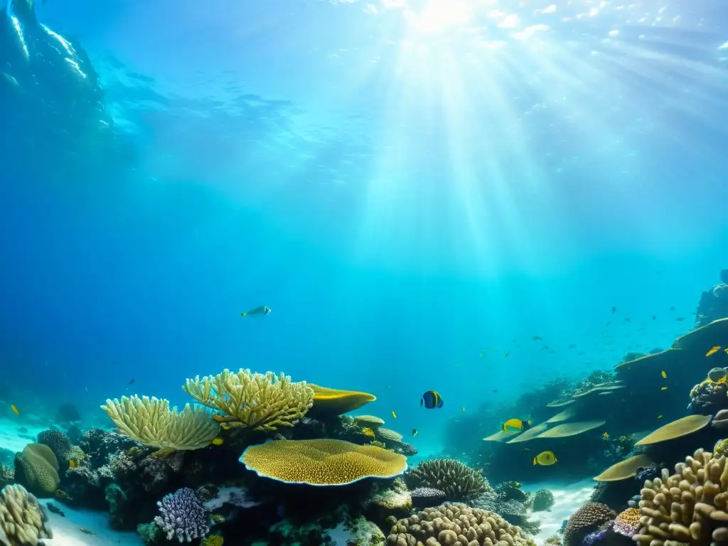 Vibrante arrecife de coral con impacto de memes en conservación oceánica