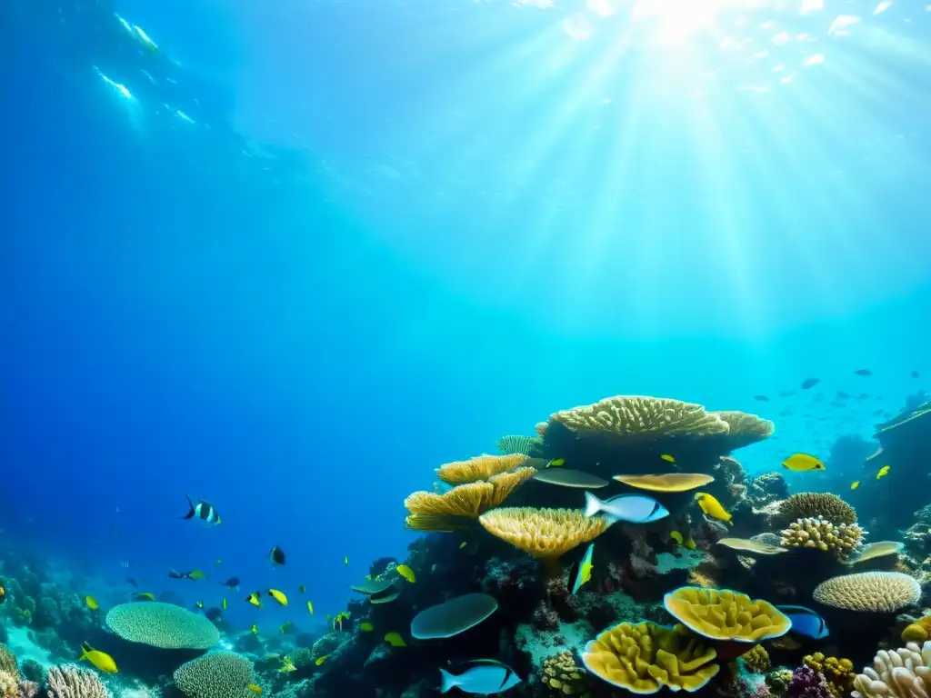 Un vibrante arrecife de coral con peces coloridos