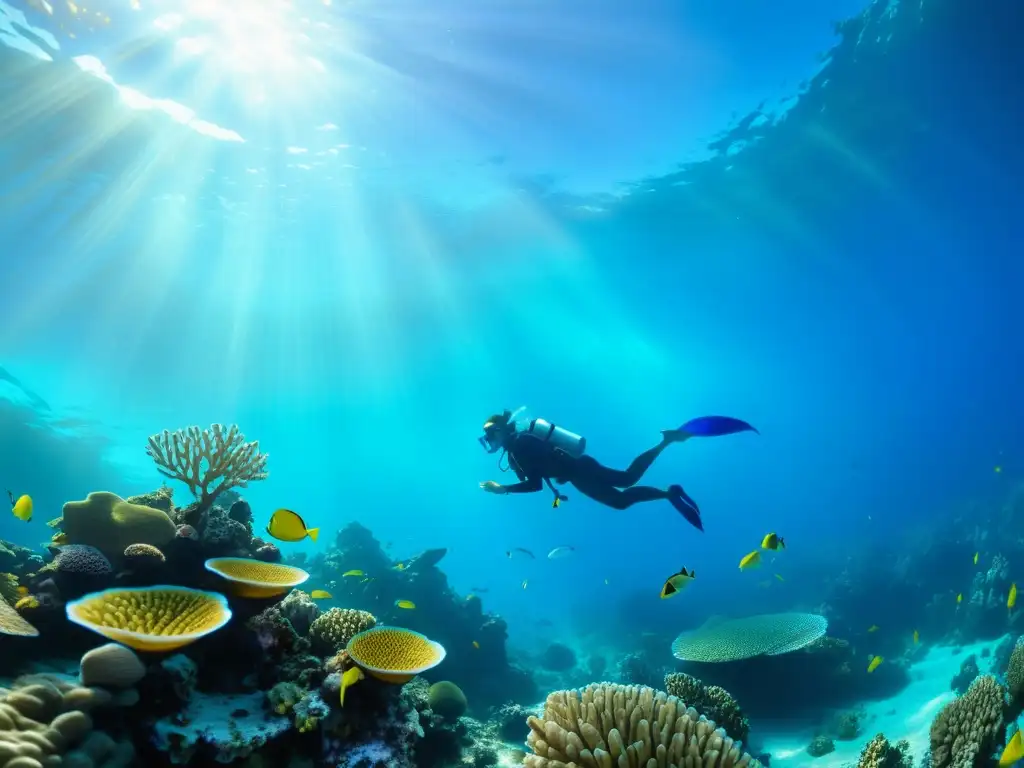 Arrecife de coral vibrante: vida marina en un mundo submarino Vibrante arrecife de coral con peces de colores y vida marina