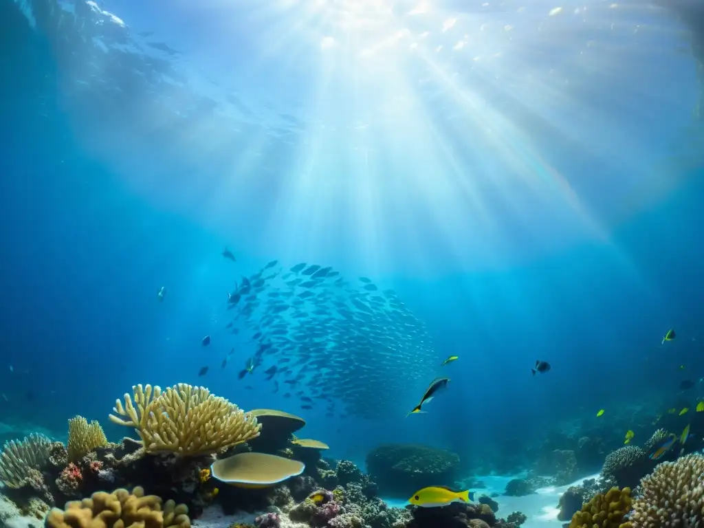 Un vibrante arrecife de coral con peces de colores bajo el agua, para los amantes de destinos de buceo menos conocidos