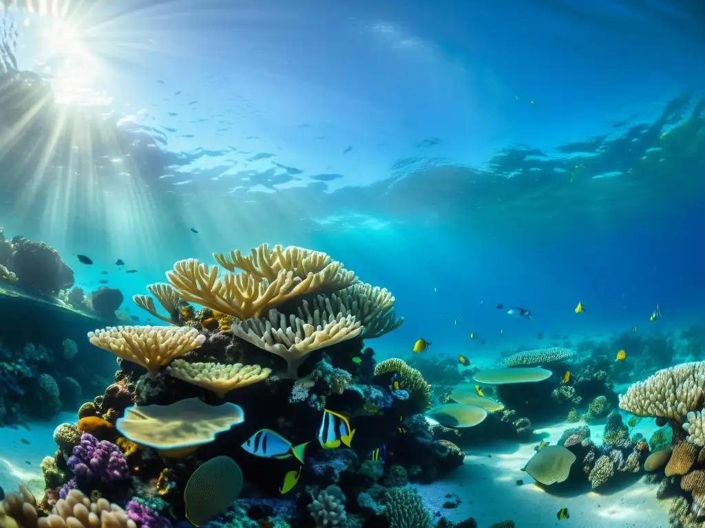 Espléndido arrecife de coral con vida marina variada Vibrante arrecife de coral con peces de colores