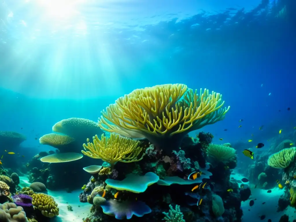 Un vibrante arrecife de coral repleto de vida marina