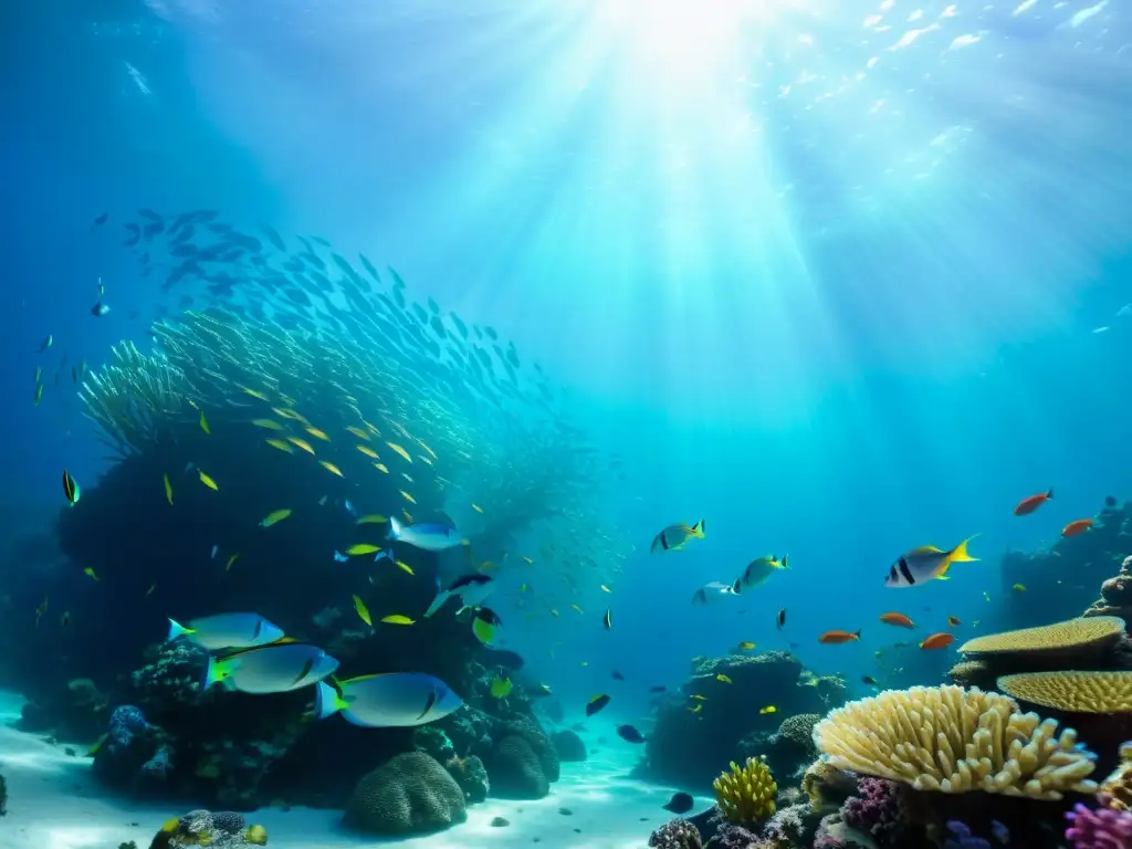 Un vibrante arrecife de coral repleto de vida marina