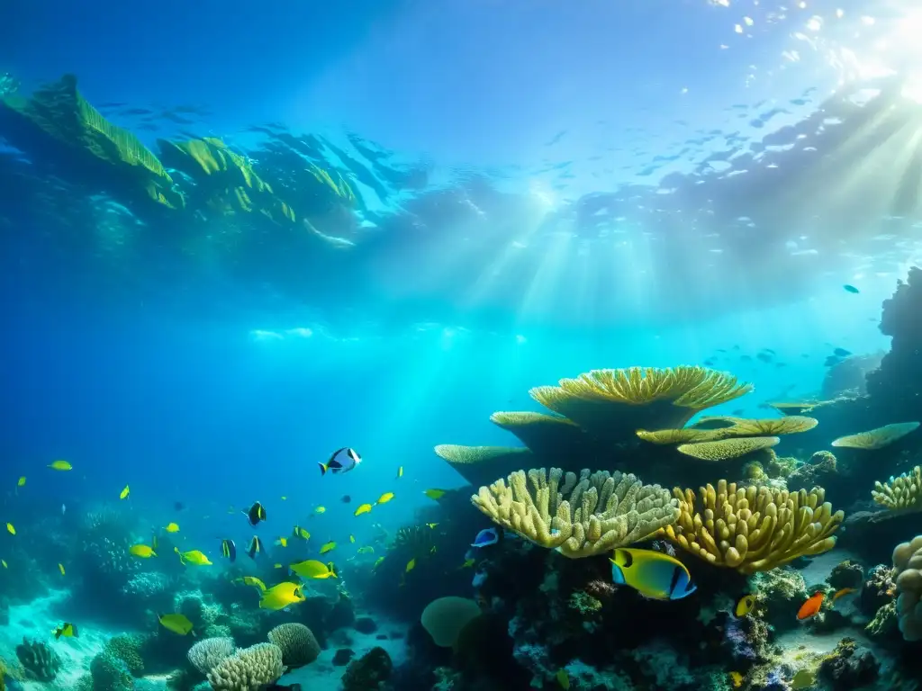 Un vibrante arrecife de coral repleto de vida marina