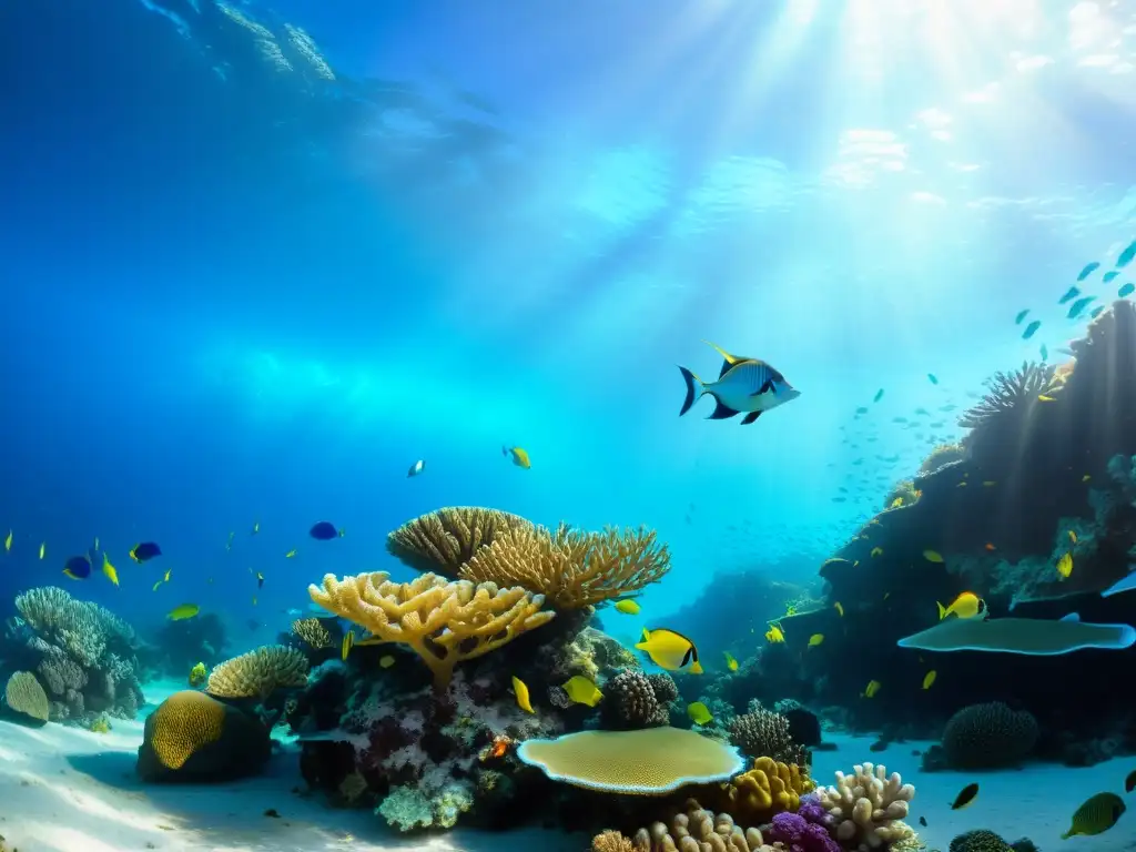 Arrecife de coral vibrante: biodiversidad marina Vibrante arrecife de coral repleto de vida marina, resaltando la belleza y biodiversidad del ecosistema marino