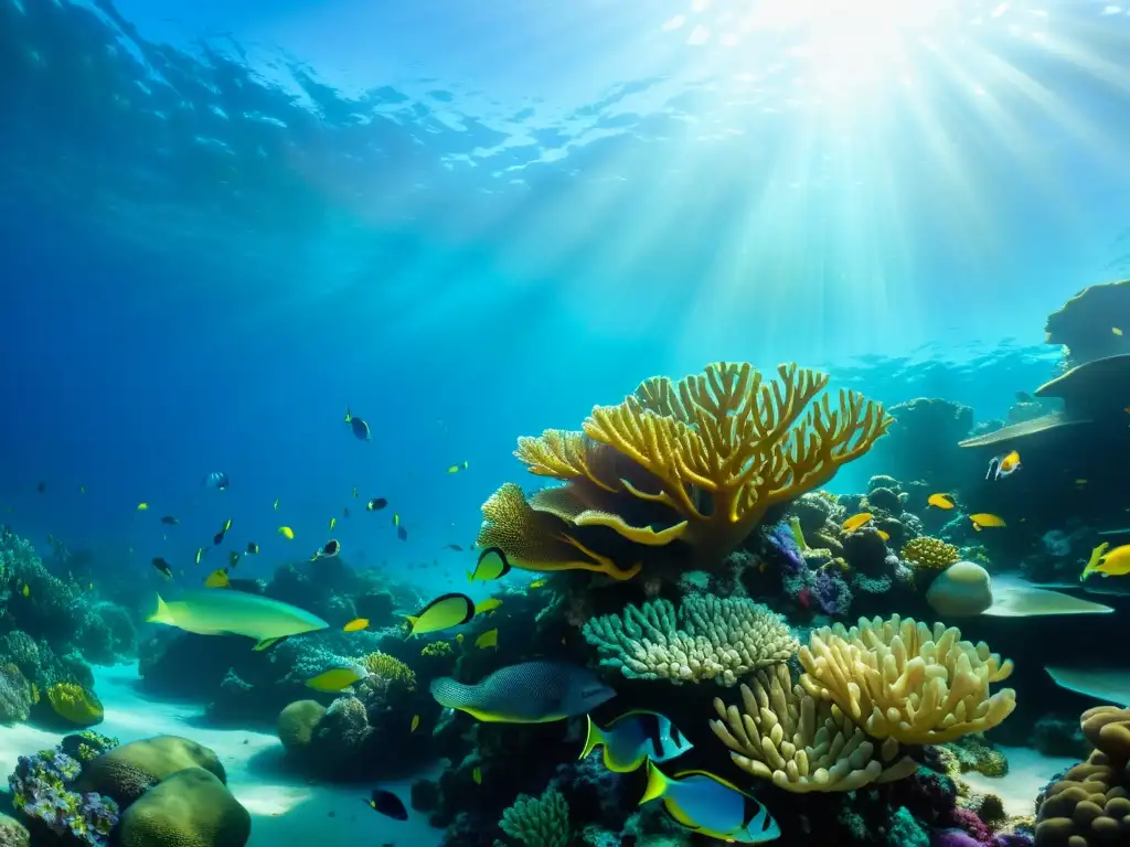 Un vibrante arrecife de coral, repleto de vida marina