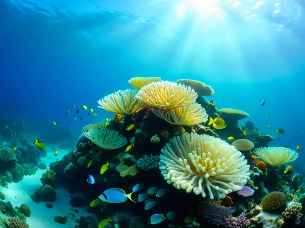 Un vibrante arrecife de coral repleto de vida marina