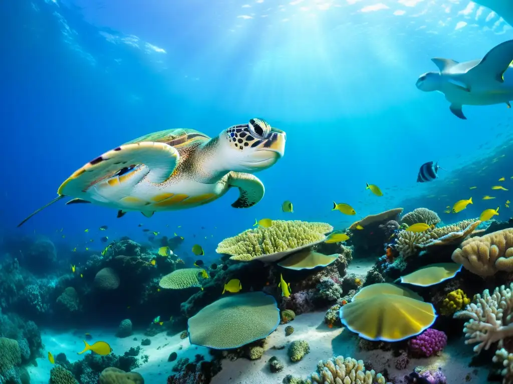 Un vibrante arrecife de coral repleto de vida marina