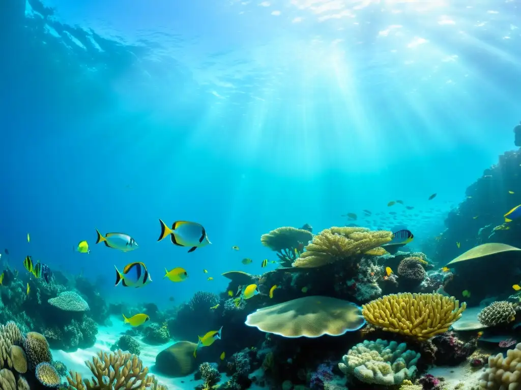 Un vibrante arrecife de coral con vida marina diversa, el mejor curso de buceo marino