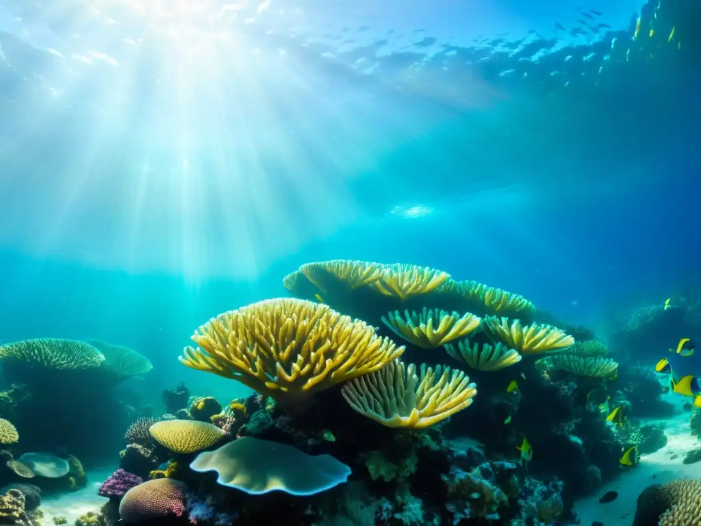 Vibrante arrecife de coral con vida marina - Descubrimiento fármacos marinos