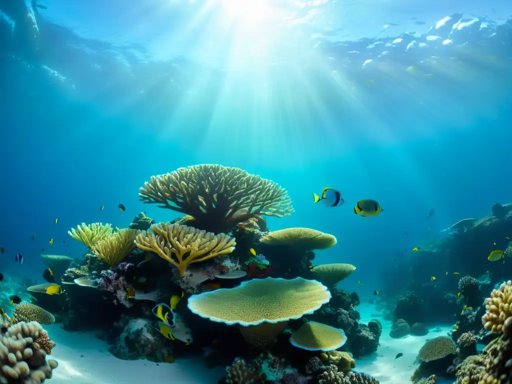 Vibrante arrecife de coral en el fondo marino, un paisaje submarino impresionante