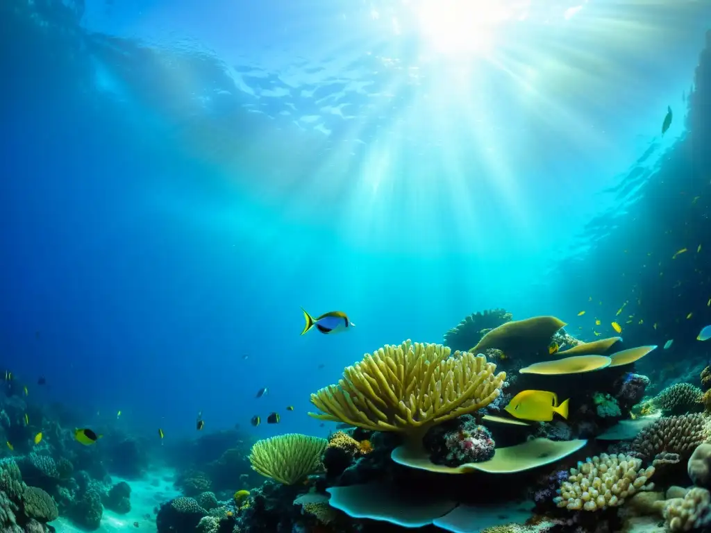 Un vibrante arrecife de coral rebosa vida marina