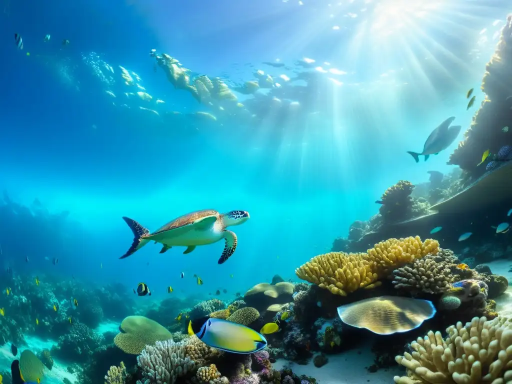 Un vibrante arrecife de coral rebosante de vida marina