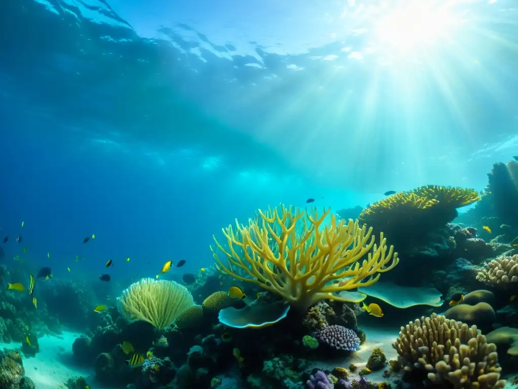 Un vibrante arrecife de coral rebosante de vida marina