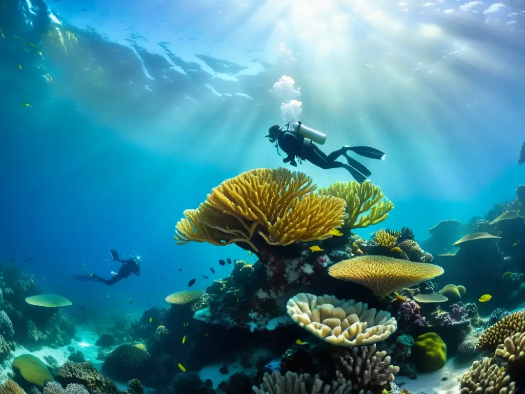 Un vibrante arrecife de coral rebosante de vida marina