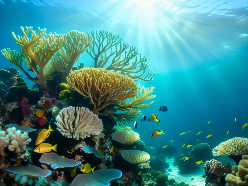 Un vibrante arrecife de coral rebosante de vida marina