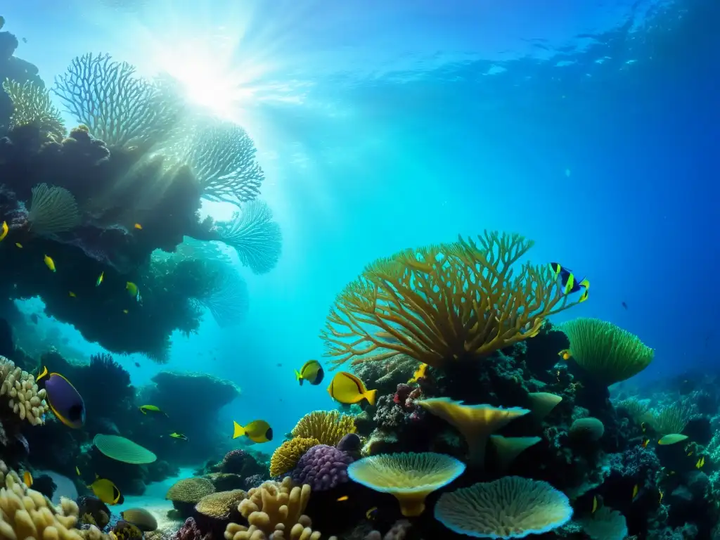 Un vibrante arrecife de coral rebosante de vida marina