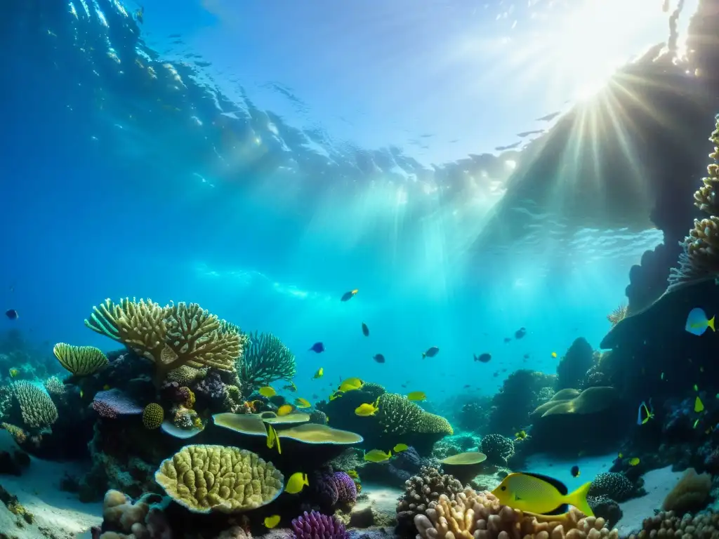 Un vibrante arrecife de coral rebosante de vida marina