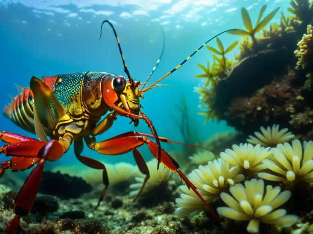 Vibrante competencia entre crustáceos invasores y especies nativas en un ecosistema acuático diverso y dinámico