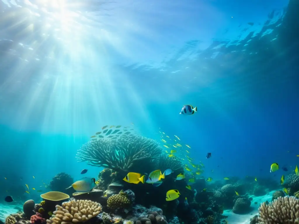 Un vibrante y diverso arrecife de coral lleno de vida marina