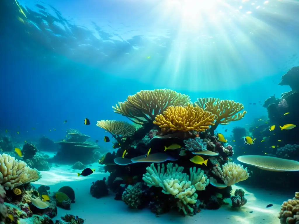 Un vibrante ecosistema de arrecife de coral en acuario marino rebosante de vida marina y belleza submarina