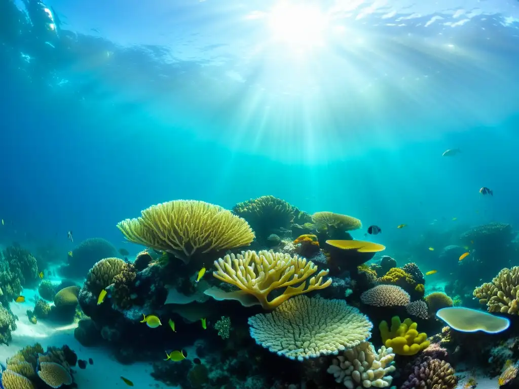 Un vibrante ecosistema marino de corales y peces bajo el agua