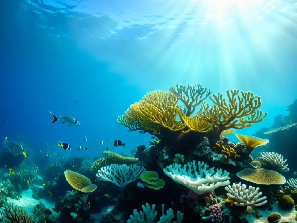 Un vibrante ecosistema marino, con corales, plantas y peces, refleja la belleza y fragilidad del mar