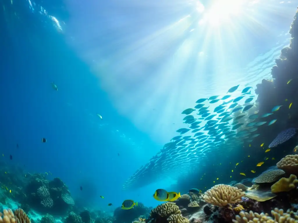 Un vibrante ecosistema marino con impacto cambio climático y rutas especies marinas