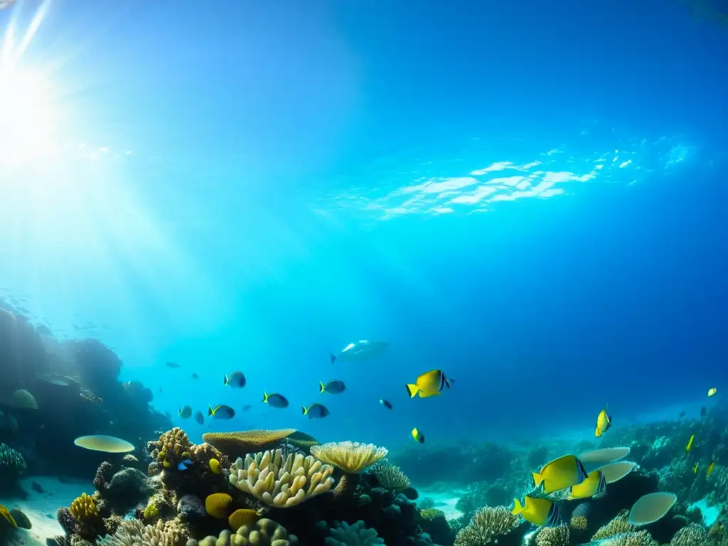 Un vibrante ecosistema marino con peces y corales en mares internacionales