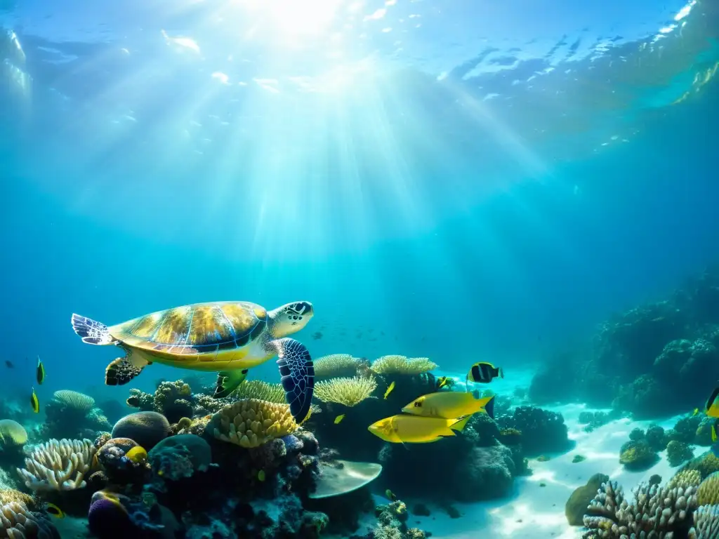 Vibrante ecosistema marino protegido con corales, peces y vida marina