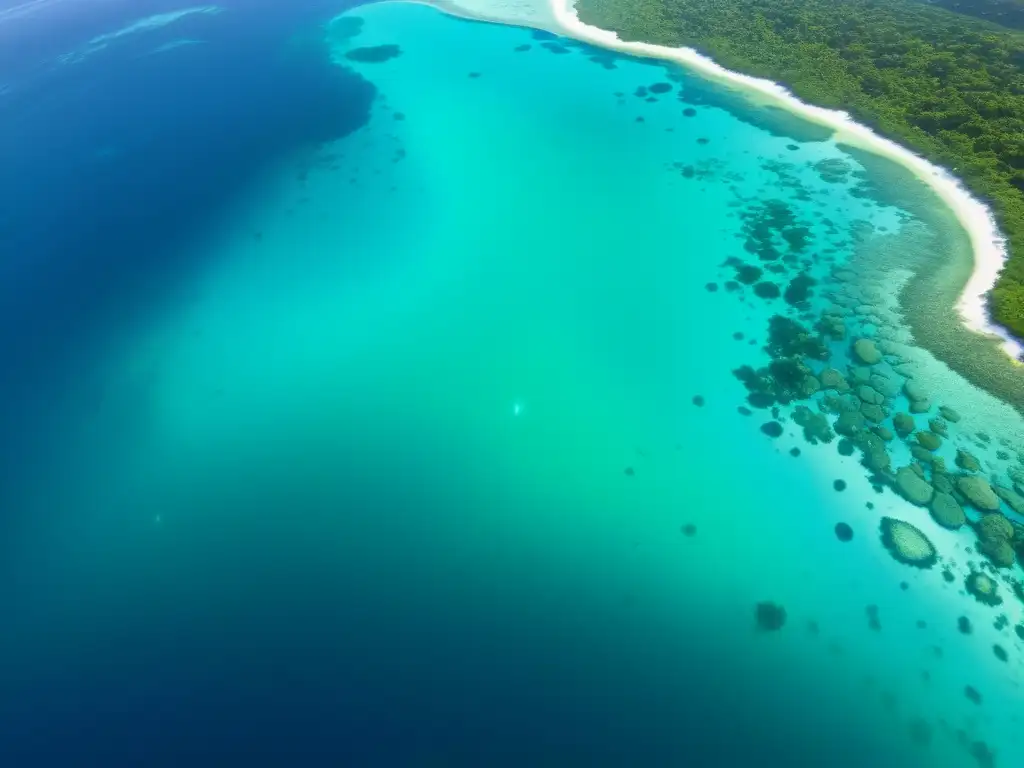 Vibrante ecosistema submarino con plancton colorido y vida marina, ilustrando cómo el cambio climático afecta el plancton oceánico