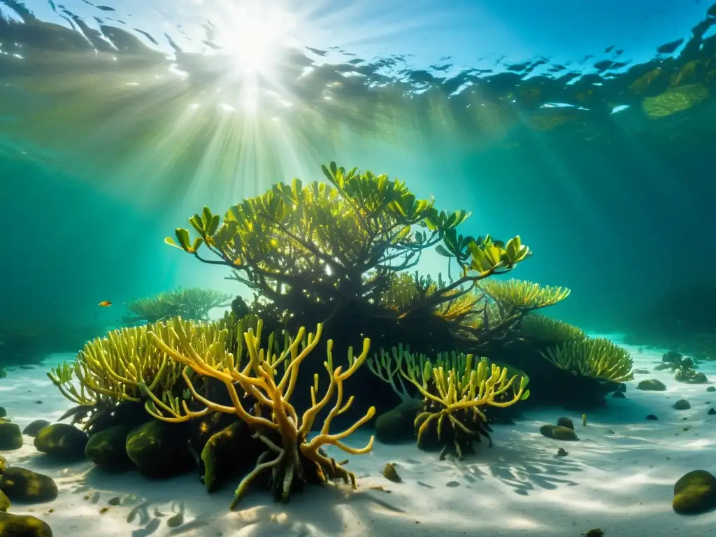 Un vibrante ecosistema submarino en manglares, conectando con arrecifes de coral