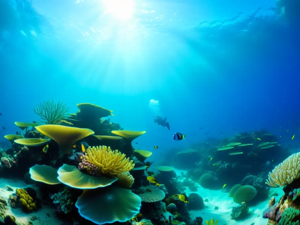 Un vibrante ecosistema submarino único descubrimiento, repleto de vida marina colorida y diversa, con peces tropicales y hermosos corales