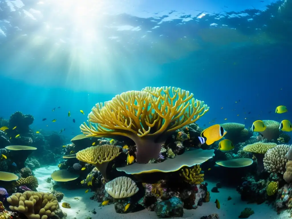 Vibrante arrecife: Impacto de El Niño en la biodiversidad marina Vibrante vida marina en un arrecife de coral impactado por El Niño