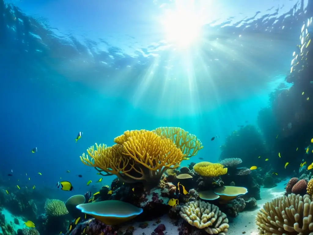 Vibrante vida marina en arrecife de coral capturada con cámaras trampa submarinas