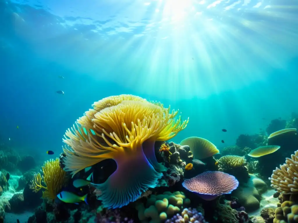 Vibrante vida marina en un arrecife de coral, destaca la importancia de contribuciones en ciencia oceánica