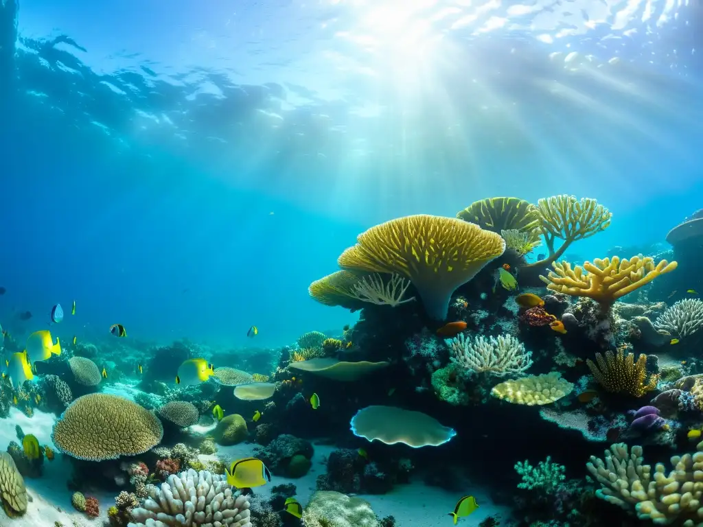 Vibrante vida marina y coloridos corales en la Gran Barrera de Coral, bajo el agua cristalina