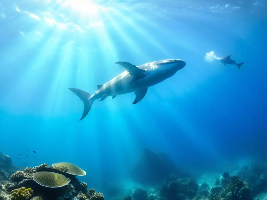 Vibrante vida marina en armonía bajo el mar, con sonidos extraños registrados bajo mar