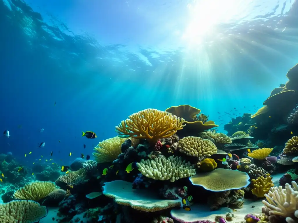 Vibrante vida marina en secretos ecosistemas coralinos, con corales de colores y peces tropicales en un arrecife de coral 8k