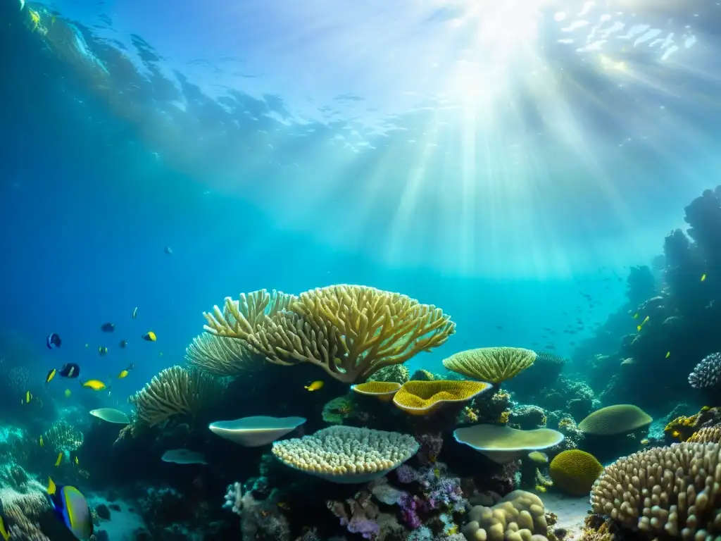 Una vibrante vista del arrecife de coral, repleto de vida marina colorida