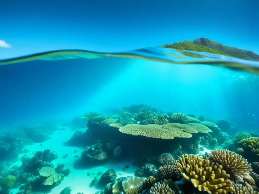 Vida marina exótica en el vibrante arrecife de coral de Seychelles, buceo en aguas cristalinas llenas de vida y coloridos paisajes submarinos