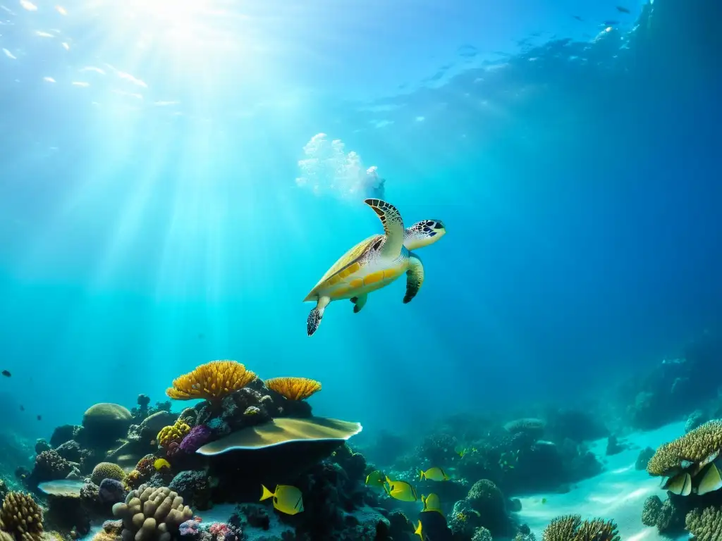 Biodiversidad submarina: vida vibrante en arrecife de coral Vida marina vibrante en un arrecife de coral, reflejando la importancia de proteger el ecosistema marino de la erosión costera